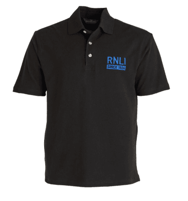 RNLI Since 1824 Men's Polo Shirt, Black - RNLI