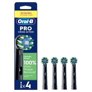 4 x Oral-B Pro Cross Action Electric Toothbrush Heads, Black - Amazon