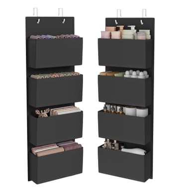 SONGMICS Over Door Storage Organiser – Set of 2, 8 Pockets, 5kg Capacity, Ink Black @ SONGMICS HOME UK /FBA - Amazon