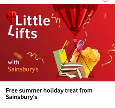 Veryme - Vodafone offer - Free summer holiday treat from Sainsbury's - Vodafone