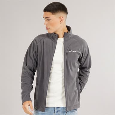Berghaus Mens Anwick Full Zip Fleece Jacket Grey Pinstripe - S to XL - MandM