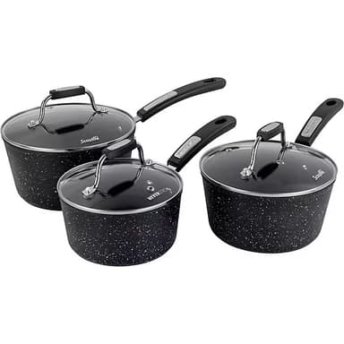 Scoville Neverstick 3 Piece Saucepan Set - Free C&C - George At ASDA