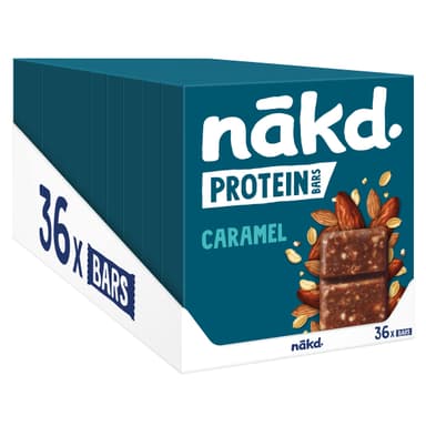 Nakd Protein Bars Caramel - 7g Plant-based Protein - 100% Natural Ingredients - No Added Sugar - Vegan - 36 X 45g Bars - Amazon