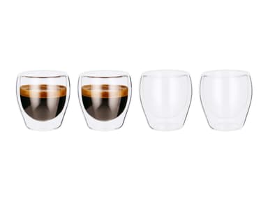 Silvercrest Insulated double walled borosilicate Espresso Glasses x4/Latte Macchiato x2/Cappuccino x3 or Tea Glasses x2 - Lidl
