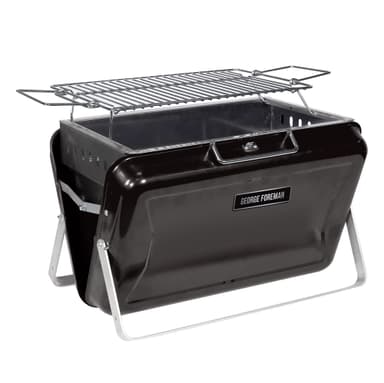 George Foreman Portable Charcoal BBQ, On-The-Go Toolbox, Portable, Sturdy Foldable Legs - W/Voucher - Amazon