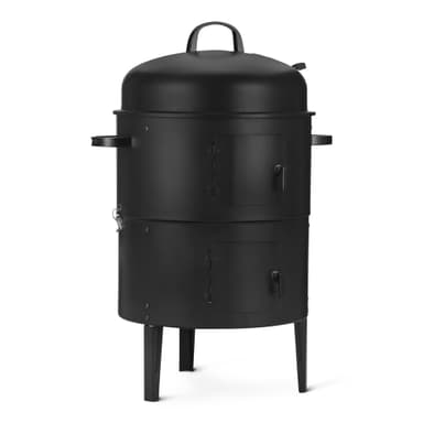 Amazon Basics Outdoor BBQ Smoker, Charcoal Meat Smoker, 2-Layer, 40.6cm, Black - Amazon