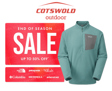 Cotswold Outdoors End of Season Sale - Up to 50% Off - e.g Men's RAB Tecton 2.0 Fleece Jumper - Free Click & Collect - Cotswold Outdoor