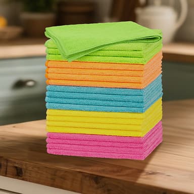 20 Pack Microfiber Cleaning Cloths (Multi Colour) - discount at checkout - Sold by Amazon Haul - Amazon