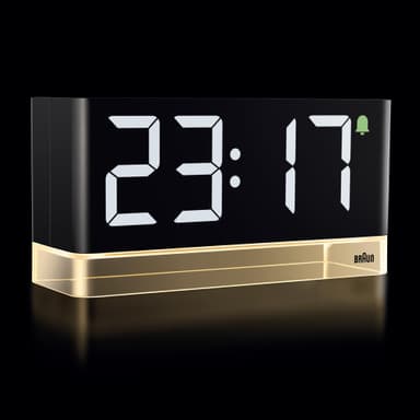 Braun Digital Alarm Clock, Extra Large LED Display, Touch Snooze Zone, Quick Set, Beep Alarm, Black, BC27B - Sold by Wrist Oasis / FBA - Amazon