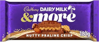 Cadbury Nutty Praline Crisp Chocolate Bar 180g - £1.82 / £1.63 S&S - Amazon