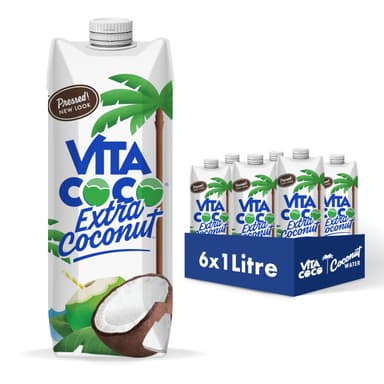 Vita Coco Extra Coconut Water Multipack 6 x 1L - Vitamin C & Potassium - Amazon