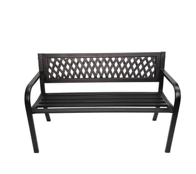 Keswick 2 Seater Outdoor Modern Lattice Design Metal Garden Bench - B&Q