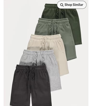 Kids Jersey Jogger Shorts 5 Pack - Free c&c - George At ASDA