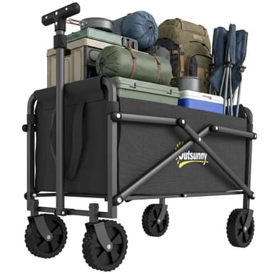 Outsunny 62L Festival Trolley on Wheels, Portable Small Folding Trolley Cart, 60kg Heavy Duty, Black - Sold & Shipped by Aosom MHSTAR UK - Amazon