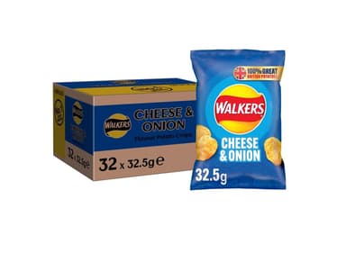 Walkers Cheese & Onion Crisps 32.5g (case of 32) - Amazon