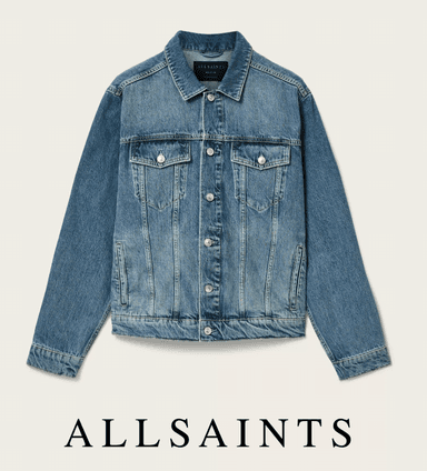 AllSaints Up to 60% Off Sale + Extra 20% Off + 10% Off via Newsletter - e.g Men's 100% Organic Cotton Denim Jacket - Free DPD Collect - AllSaints