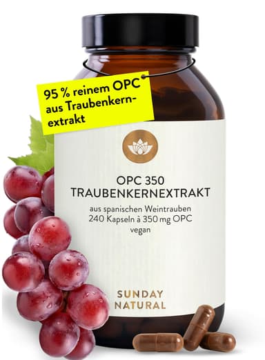 Sunday Natural OPC Traubenkernextrakt – 240 Kapseln mit 700mg O.P.C. pro Tagesesdosis – 95% reinem O.P.C. - Amazon