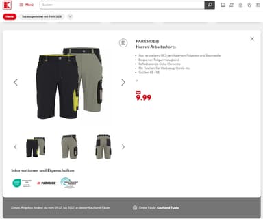 PARKSIDE Herren-Arbeitsshorts - Kaufland