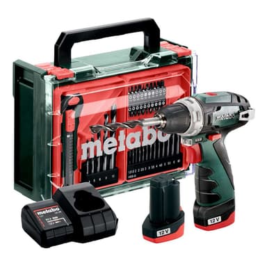 Metabo Akku-Bohrschrauber 'PowerMaxx BS Basic' 12 V mit 2 Akkus, Ladegerät, Bohrern und Bits im Koffer - Toom