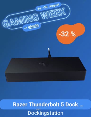 Cyberport: Razer Thunderbolt 5 Dock Chroma für 249 € – ca. 23–26 % unter Marktpreis - Cyberport