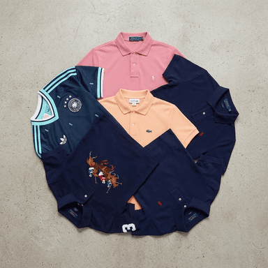 [Sammeldeal] Kinder Polos/ Shirt/ Trikot | Lacoste Poloshirt orange, Polo Ralph Lauren Poloshirt dunkelblau/ hellrot, DFB Fußballtrikot - Lounge By Zalando