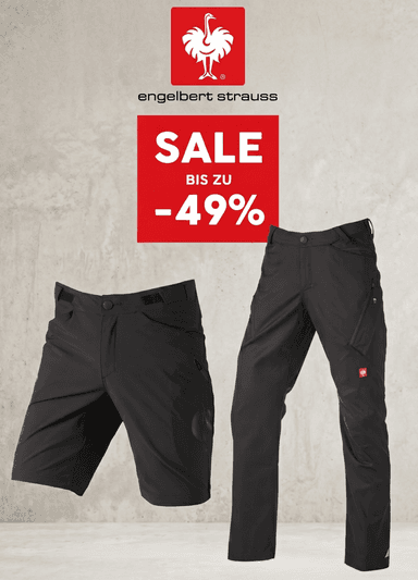Engelbert Strauss Sommer Sale mit bis zu 49% Rabatt - z.B. Funktions Short e.s.trail oder Multipocket Hose e.s.ambition - Strauss