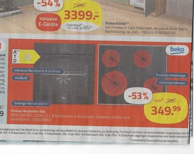 BEKO Einbau-Backofenset Schwarz (Backofen & Kochfeld) BBSM11320B ROLLER.DE - ROLLER
