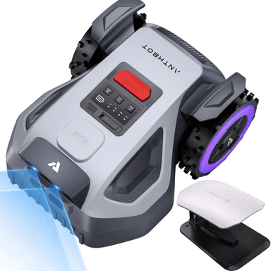 ANTHBOT M9 Mähroboter + Garage Pro – ohne Begrenzungskabel, NRTK + Dual-Vision, bis 900m² (max. 1200 m²), Hindernisvermeidung, 45% Steigung - Amazon