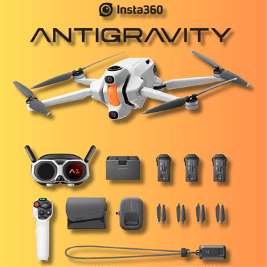 Insta360 Antigravity A1 8K 360° Drohne - Explorer-Bundle | Sky Genie & FreeMotion-Steuerung, Vision-Brille, Griff-Controller, 3 Akkus & mehr - MediaMarkt