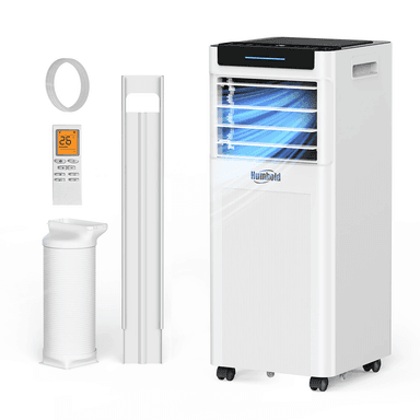 Humhold Mobiles Klimagerät 7000 BTU - 2,0 kW, 3-in-1 (Kühlen/Entfeuchten/Lüften), R290, 24h-Timer, Schlafmodus, Fenster-Kit, HDPAC-07-PSA1 - Joybuy