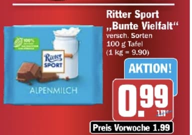 Ritter Sport Bunte Vielfalt verschiedene Sorten 100g - Hit