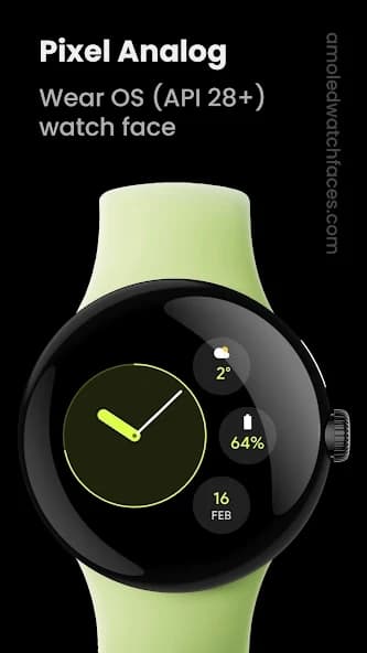 Pixel Analog Watch face - amoledwatchfaces [Google Playstore] - Google Play