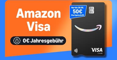 Amazon Visa: 50€ Startgutschrift für Prime-Mitglieder (personalisiert) + 2% Punkte bei Amazon.de vom 23.06. bis 26.06. - Amazon
