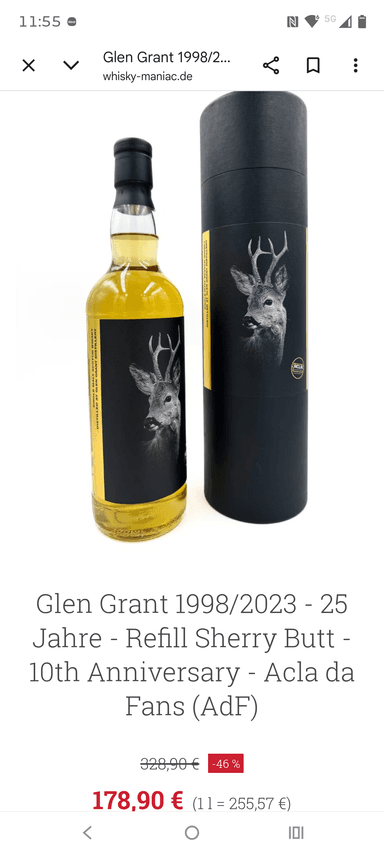 Glen Grant 1998 25 J. Sherry Butt 10th Anniversary Acla da Fans WB85,37 + Glen Scotia 2000 First Fill Cask 323 Gordon&MacPhail Scotch Whisky - Whisky Maniac