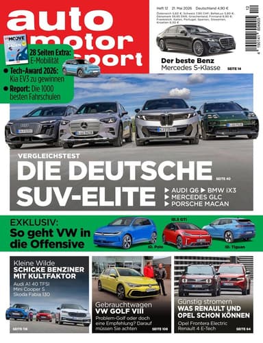 Auto Motor und Sport 6-Monatsabo (13 Ausgaben) für 7,95 € mit 5 € BestChoice-Gutschein bei Zahlung per Bankeinzug