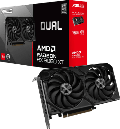16 GB ASUS Radeon RX 9060 XT DUAL, 128bit GDDR6, PCIe 5.0 x16, Grafikkarte - Proshop