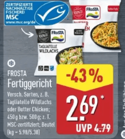 [ Aldi Nord ] : Frosta Fertiggerichte versch. Sorten je 450 - 500g Beutel - ALDI Nord