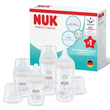 [Amazon Prime + Baby Wunschliste] NUK Perfect Match Babyflaschenset | Anti-Colic | 150 ml und 260 ml | 4 Stück - Amazon