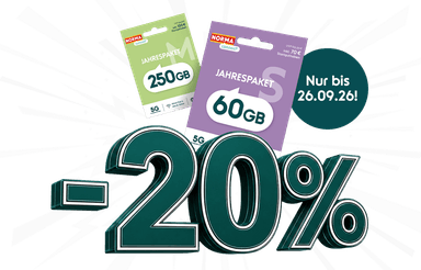 Telekom Prepaid Norma Connect Jahrestarife Einmalkauf 20 Prozent günstiger - NORMA Connect