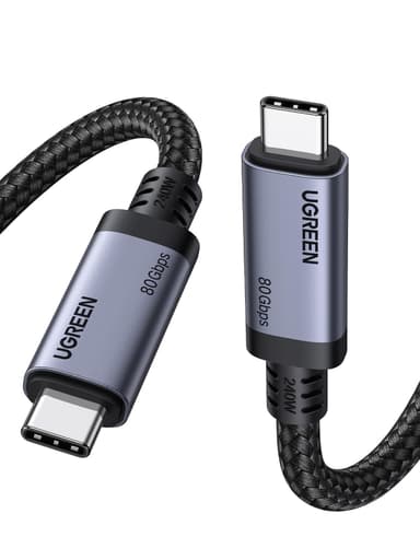 UGREEN USB4 Kabel 1 m (65383) – 80 Gbps, 240W Laden, 16K@60Hz / Dual-8K Video, E-Marker, geflochtenes Nylon | Prime - Amazon