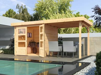 Gartenhaus / Gerätehaus Ketola 2 Spar-Set mit 240 cm Seitendach für 1.619€ inkl. Versand | 9,4 m² - Gartenhausfabrik