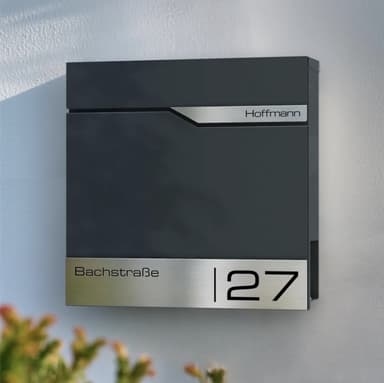 (CB) Metzler Briefkasten mit Gravur pulverbeschichteter Stahl - diverse Farben - METZLER