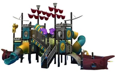 Kinder Spielturm Anlage / Tunnel und Schiff mit Rutsche Piraten 12 x 7 x 5.2 m - OTTO