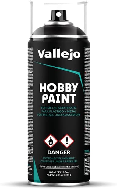[Prime] Vallejo mattschwarze Grundierung - 400ml-Sprühdose für Tabletop-Miniaturen und Modellbau - Amazon