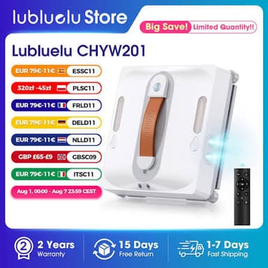 Lubluelu Roboter-Fensterreiniger 8-Schicht-Sicherheitsschutz 9000Pa Saugkraft - AliExpress