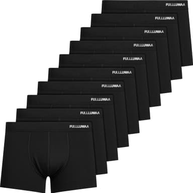 [Amazon Prime] Fullluwaa Boxershorts Herren 10er Pack Baumwolle - schwarz - Größe L - auch in anderen Farben - Amazon