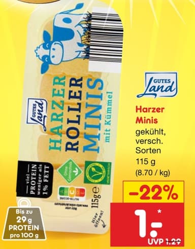 Handkäse Minis 125g 1€ - Netto