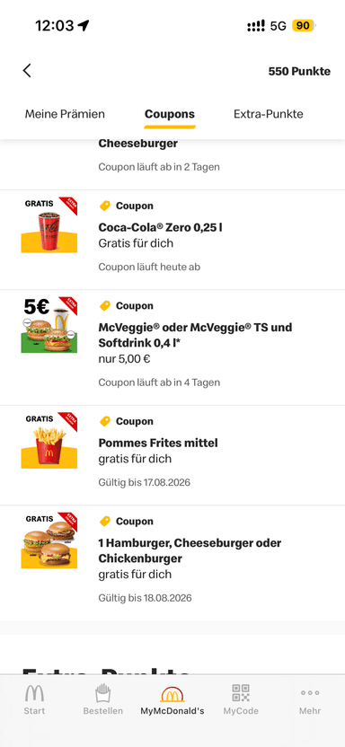 [Mcdonalds App] kostenloses über die App (Personalisiert) - McDonald's