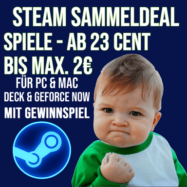 Sammeldeal: Steam Spiele ab 23 Cent bis maximal 2€ (mit Gewinnspiel) | PC, Mac, Steam, Geforce NOW & Deck | Steam & Steam Keys - Steam