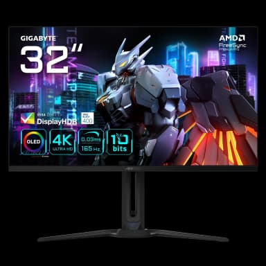 Gigabyte Aorus FO32U 31,5" 4K QD-OLED Gaming Monitor - 165Hz, 0,03ms, HDMI 2.1/DP/USB‑C + Hoodie